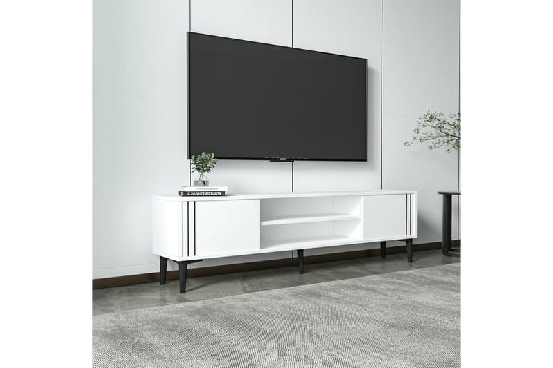 Klyne Tv-bänk 140 cm - Vit - Möbler - TV- & Mediamöbler - TV bänk & mediabänk