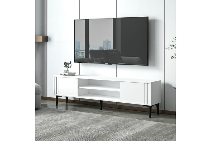 Klyne Tv-bänk 140 cm - Vit - Möbler - TV- & Mediamöbler - TV bänk & mediabänk