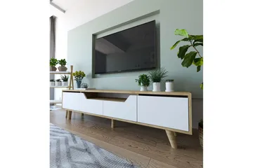 Kollumber Tv-stativ 180x30 cm - Brun/Vit - Möbler - TV- & Mediamöbler - Mediastativ & väggfäste - Tv-stativ & Tv-väggfäste