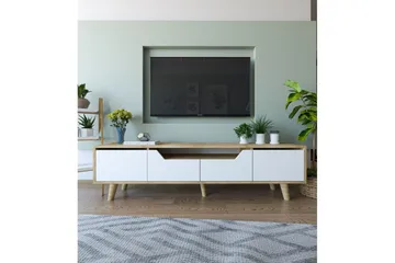 Kollumber Tv-stativ 180x30 cm - Brun/Vit - Möbler - TV- & Mediamöbler - Mediastativ & väggfäste - Tv-stativ & Tv-väggfäste
