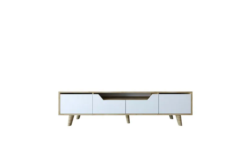 Kollumber Tv-stativ 180x30 cm - Brun/Vit - Möbler - TV- & Mediamöbler - Mediastativ & väggfäste - Tv-stativ & Tv-väggfäste