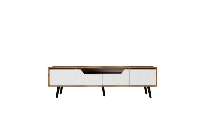 Kollumber Tv-stativ 180x30 cm, Valnöt/Vit