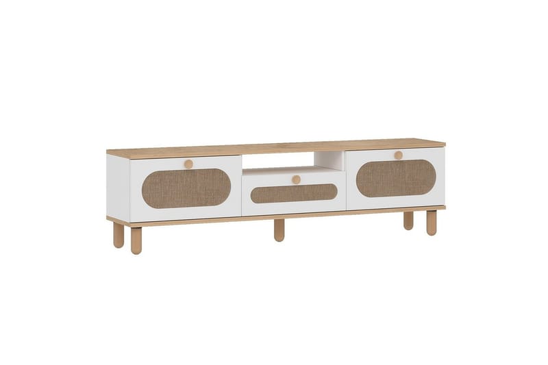 Kumail Tv-bänk 150 cm - Ek/Vit - Möbler - TV- & Mediamöbler - TV bänk & mediabänk