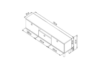 Kumail Tv-bänk 150 cm - Ek/Vit - Möbler - TV- & Mediamöbler - TV bänk & mediabänk