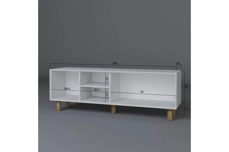 Kuniyoshi Tv-bänk 160 cm - Vit - Möbler - TV- & Mediamöbler - TV bänk & mediabänk