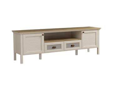 Lopira TV-bänk 180 cm - Crème, ek, grå - Möbler - TV- & Mediamöbler - Mediastativ & väggfäste - Tv-stativ & Tv-väggfäste