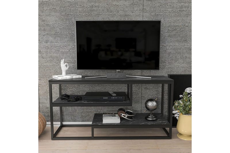 Lorin Tv-bänk 120 cm - Svart/Vit - Möbler - TV- & Mediamöbler - TV bänk & mediabänk