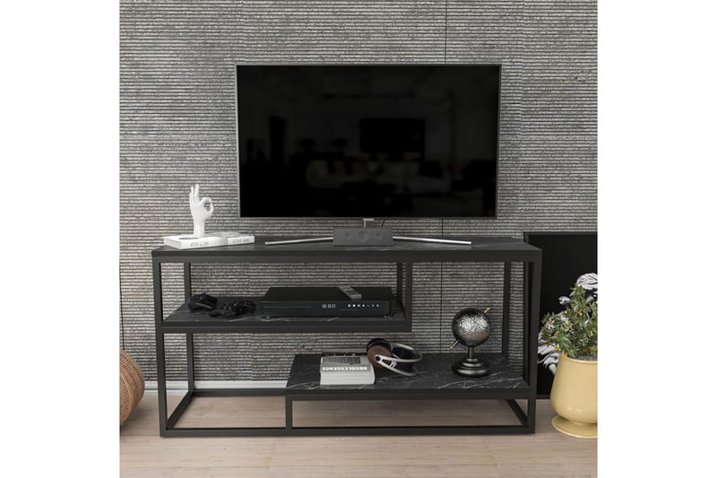 Lorin Tv-bänk 120 cm - Svart/Vit - Möbler - TV- & Mediamöbler - TV bänk & mediabänk