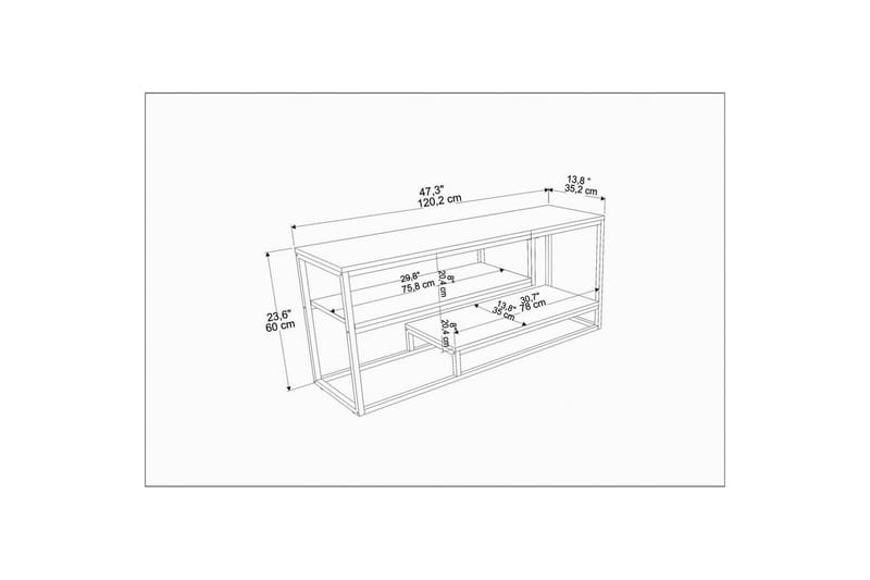 Lorin Tv-bänk 120 cm - Vit - Möbler - TV- & Mediamöbler - TV bänk & mediabänk