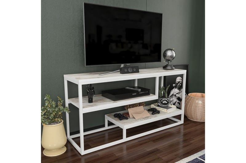 Lorin Tv-bänk 120 cm - Vit - Möbler - TV- & Mediamöbler - TV bänk & mediabänk