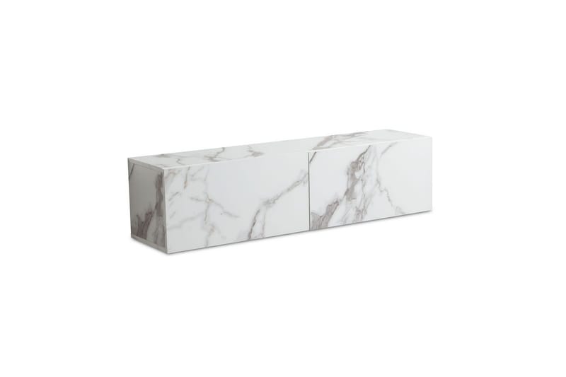 Lowboard Wohnling Folierad upphängning med luckdörr, modern Marmor, Vit, 120 cm - Marmor, Vit, 120 cm - Möbler - TV- & Mediamöbler - Mediastativ & väggfäste - Tv-stativ & Tv-väggfäste