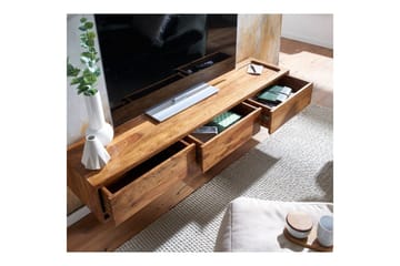 Lowboard Wohnling Massivt trä hängande med 3 lådor lantlig stil - Möbler - TV- & Mediamöbler - TV-hylla