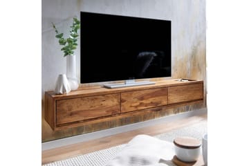 Lowboard Wohnling Massivt trä hängande med 3 lådor lantlig stil - Möbler - TV- & Mediamöbler - Mediastativ & väggfäste - Tv-stativ & Tv-väggfäste