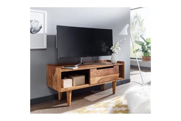 Lowboard Wohnling Massivt trä med förvaring 1 dörr trälben lantligt - Möbler - TV- & Mediamöbler - TV bänk & mediabänk