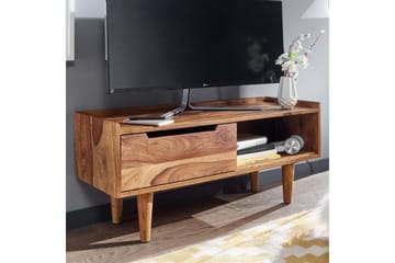 Lowboard Wohnling Massivt trä med förvaring 1 dörr trälben lantligt - Möbler - TV- & Mediamöbler - TV bänk & mediabänk