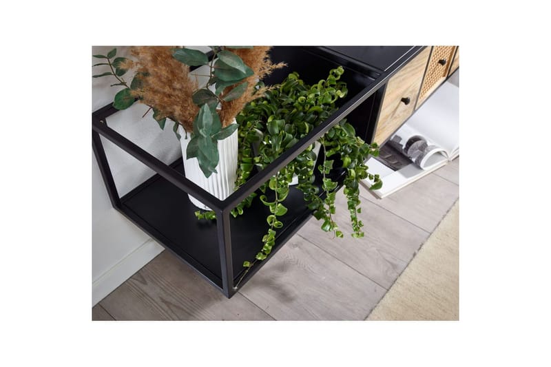 Lowboard Wohnling Metallhängande med 3 lådor i massivt trä Industriell - Möbler - TV- & Mediamöbler - Mediastativ & väggfäste - Tv-stativ & Tv-väggfäste