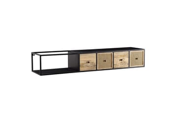 Lowboard Wohnling Metallhängande med 3 lådor i massivt trä Industriell - Möbler - TV- & Mediamöbler - Mediastativ & väggfäste - Tv-stativ & Tv-väggfäste