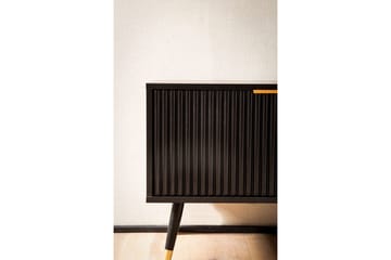 Lowboard Wohnling Spånskiva Svart Folierad med 2 Dörrar Förvaringsfack Modern - Möbler - TV- & Mediamöbler - TV bänk & mediabänk