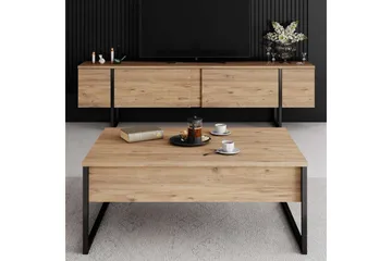 Luxe Tv-bänk 180 cm - Natur/Svart - Möbler - TV- & Mediamöbler - TV bänk & mediabänk