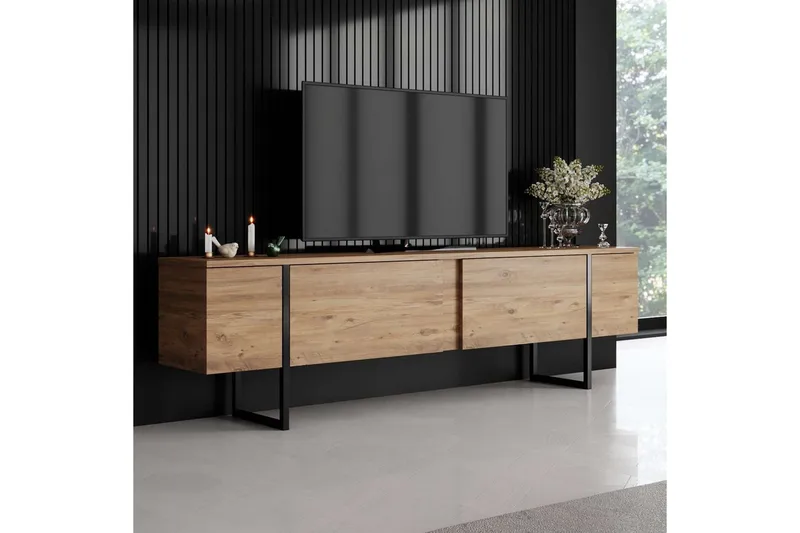 Luxe Tv-bänk 180 cm - Natur/Svart - Möbler - TV- & Mediamöbler - TV bänk & mediabänk