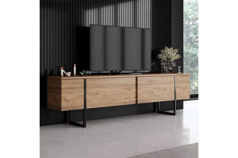 Luxe Tv-bänk 180 cm - Natur/Svart - Möbler - TV- & Mediamöbler - TV bänk & mediabänk