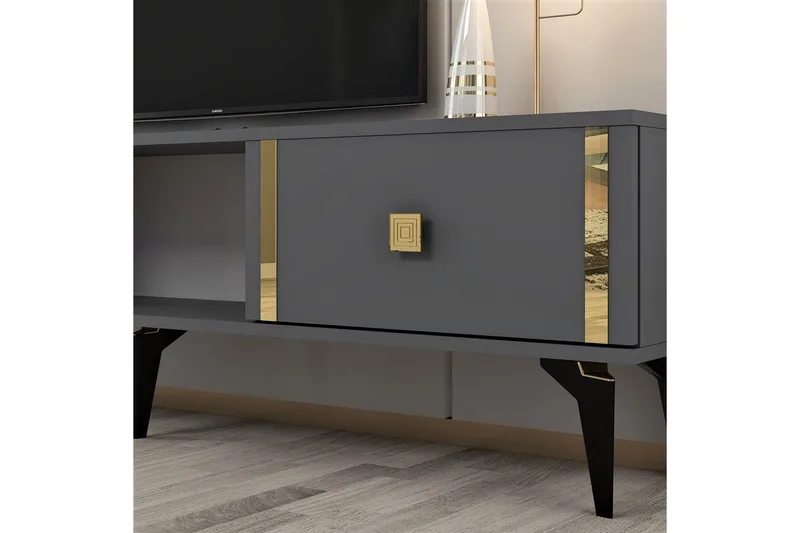 Male Tv-bänk 150 cm - Antracit/Guld - Möbler - TV- & Mediamöbler - TV bänk & mediabänk
