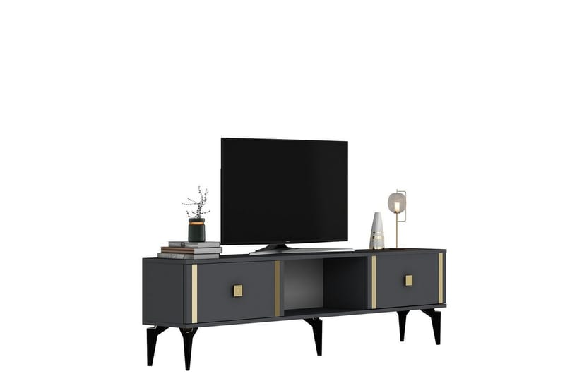 Male Tv-bänk 150 cm - Antracit/Guld - Möbler - TV- & Mediamöbler - TV bänk & mediabänk