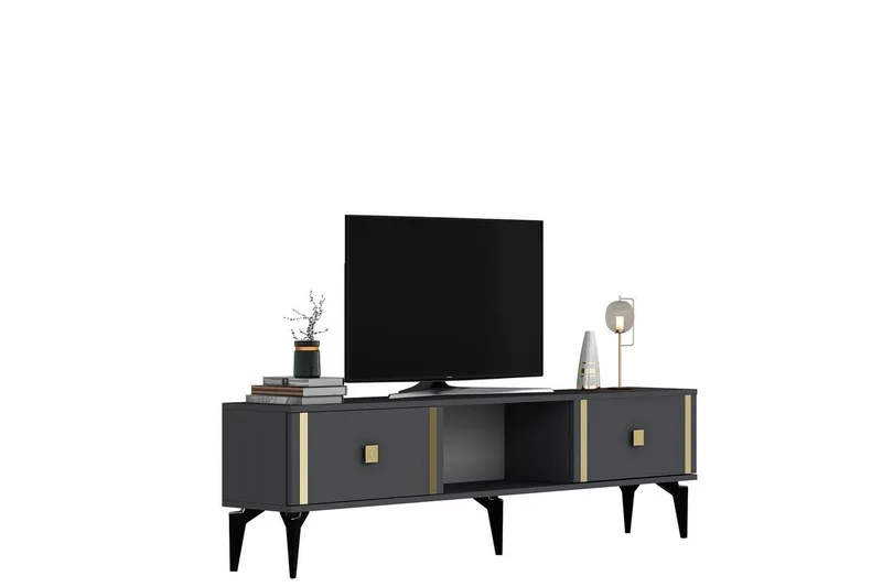 Male Tv-bänk 150 cm - Antracit/Guld - Möbler - TV- & Mediamöbler - TV bänk & mediabänk