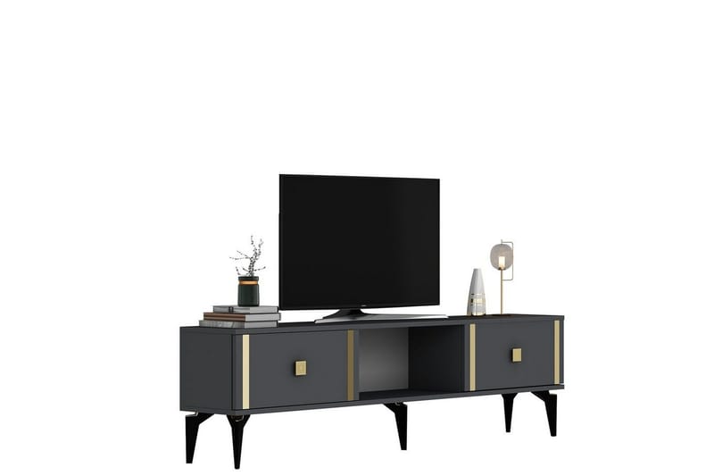 Male Tv-bänk 150 cm - Antracit/Guld - Möbler - TV- & Mediamöbler - TV bänk & mediabänk