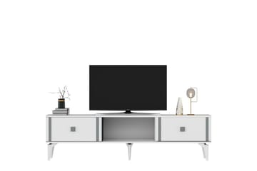 Male Tv-bänk 150 cm - Vit/Silver - Möbler - TV- & Mediamöbler - TV bänk & mediabänk