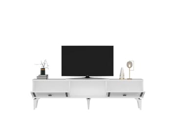 Male Tv-bänk 150 cm - Vit/Silver - Möbler - TV- & Mediamöbler - TV bänk & mediabänk