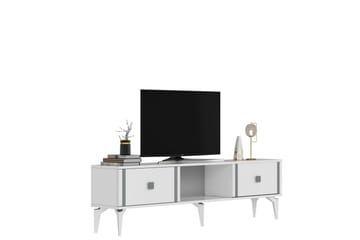 Male Tv-bänk 150 cm - Vit/Silver - Möbler - TV- & Mediamöbler - TV bänk & mediabänk
