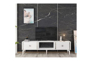 Male Tv-bänk 150 cm - Vit/Silver - Möbler - TV- & Mediamöbler - TV bänk & mediabänk