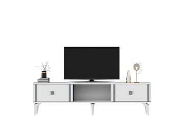 Male Tv-bänk 150 cm - Vit/Silver - Möbler - TV- & Mediamöbler - TV bänk & mediabänk