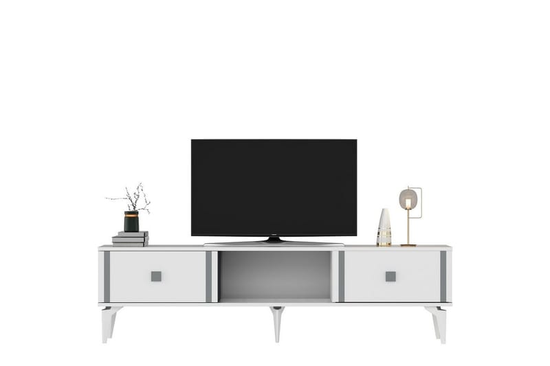 Male Tv-bänk 150 cm - Vit/Silver - Möbler - TV- & Mediamöbler - TV bänk & mediabänk