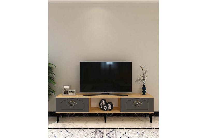 Maren Tv-bänk 150 cm - Ek/Antracit - Möbler - TV- & Mediamöbler - TV bänk & mediabänk