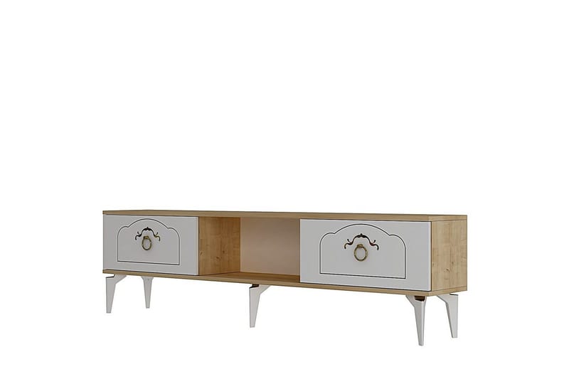 Maren Tv-bänk 150 cm, Ek/Vit