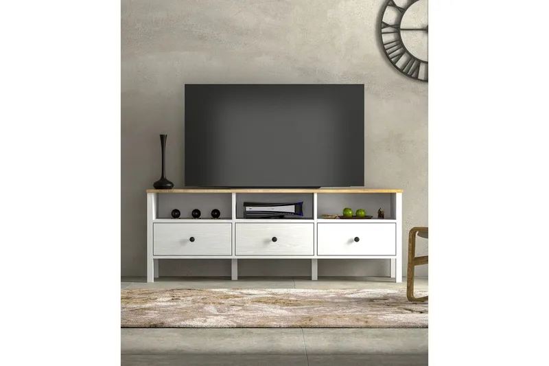 Marven Tv-bänk 160 cm - Natur/Vit - Möbler - TV- & Mediamöbler - TV bänk & mediabänk