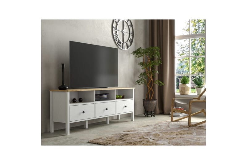Marven Tv-bänk 160 cm - Natur/Vit - Möbler - TV- & Mediamöbler - TV bänk & mediabänk