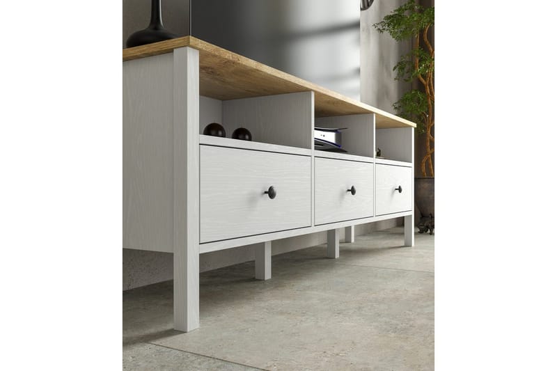 Marven Tv-bänk 160 cm - Natur/Vit - Möbler - TV- & Mediamöbler - TV bänk & mediabänk