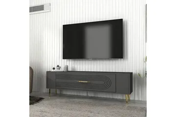 Mirel Tv-bänk 120 cm - Antracit/Guld - Möbler - TV- & Mediamöbler - TV bänk & mediabänk