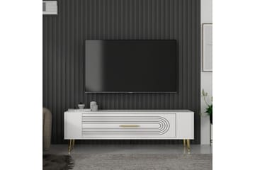 Mirel Tv-bänk 120 cm - Vit/Guld - Möbler - TV- & Mediamöbler - TV bänk & mediabänk