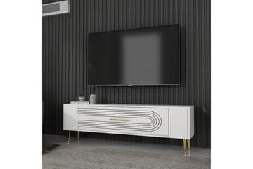 Mirel Tv-bänk 120 cm - Vit/Guld - Möbler - TV- & Mediamöbler - TV bänk & mediabänk