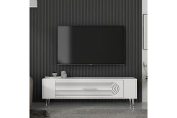 Mirel Tv-bänk 120 cm - Vit/Silver - Möbler - TV- & Mediamöbler - TV bänk & mediabänk