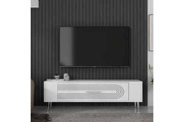 Mirel Tv-bänk 120 cm - Vit/Silver - Möbler - TV- & Mediamöbler - TV bänk & mediabänk