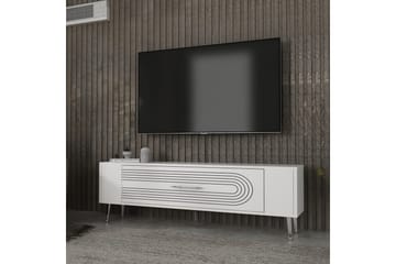 Mirel Tv-bänk 120 cm - Vit/Silver - Möbler - TV- & Mediamöbler - TV bänk & mediabänk