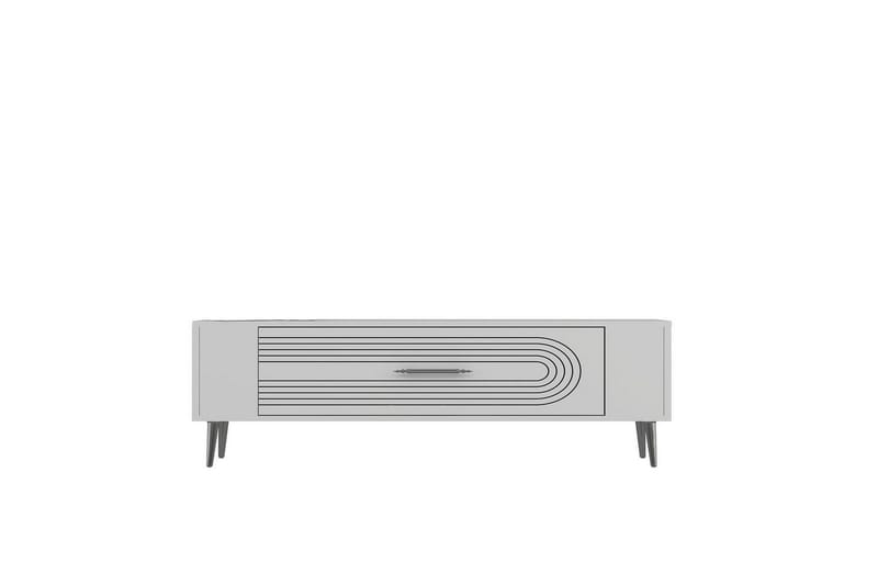Mirel Tv-bänk 120 cm - Vit/Silver - Möbler - TV- & Mediamöbler - TV bänk & mediabänk