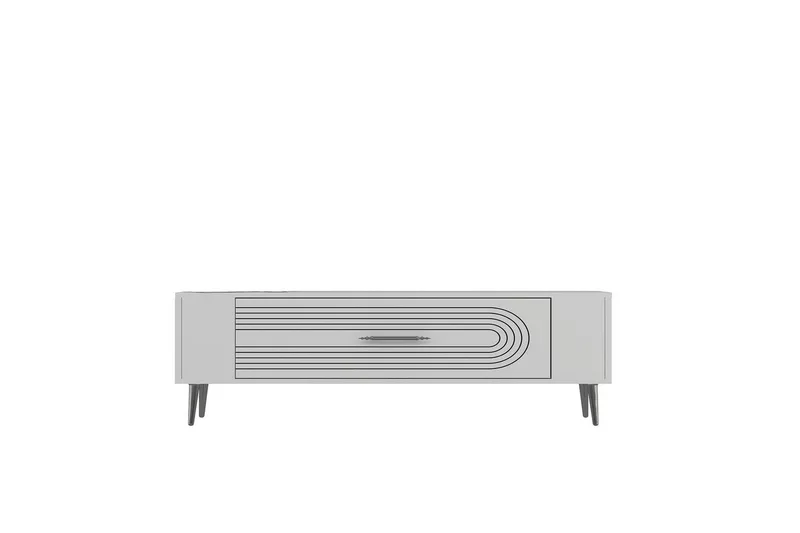 Mirel Tv-bänk 120 cm - Vit/Silver - Möbler - TV- & Mediamöbler - TV bänk & mediabänk