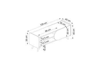 Mirra Tv-bänk 120 cm - Blå/Vit - Möbler - TV- & Mediamöbler - TV bänk & mediabänk