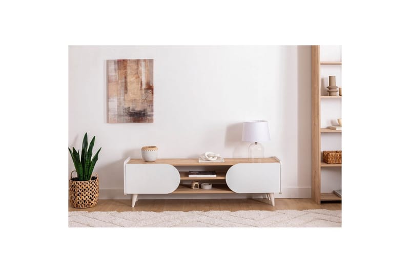 Mirra Tv-bänk 160 cm - Blå/Vit - Möbler - TV- & Mediamöbler - TV bänk & mediabänk